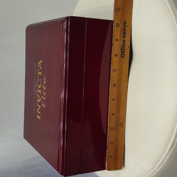Invicta Watch Elite Wood Valet Jewelry Hinge Storage Box Unisex vintage Rare - Picture 12 of 17